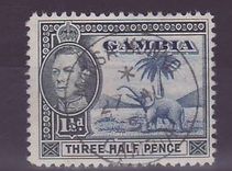 Gambie Gambia Cancelled Mansa Konko 1 1/2d Elephant