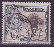 Gambie Gambia Cancelled Mansa Konko 1 1/2d Woloff Woman