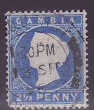 Gambie Gambia Cancelled Paquebot Liverpool 2 1/2p Cameo Posted on steamer