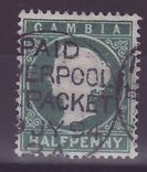 Gambie Gambia Cancelled Paquebot Liverpool 1/2 d Cameo Liverpool Br Packet