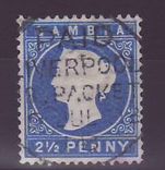 Gambie Gambia Cancelled Paquebot Liverpool 2 1/2 d Cameo Liverpool Br Packet