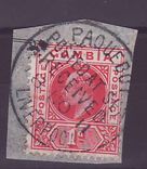 Gambie Gambia Cancelled Paquebot Posted at sea received Liverpool 1d George V  Posted on steamer