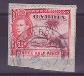 Gambie Gambia Cancelled Paquebot Posted at Sea Lagos 1 1/2d Elephant 