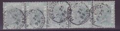 Gambie Gambia Sierra Leone stamps with Received Gambia cancellation Strip of 5 of 1/2d valeur 1895 RARE 