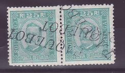 Gambie Gambia Paquebot cancel on pair of Portugal stamps