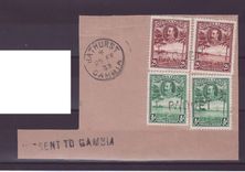 Gambie Gambia 4 Sierre Leone values Bathurst with MISSENT to Gambia handstamp