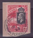 Gambie Gambia 1 1/2d Paquebot Cancel Plymouth