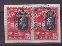 Gambie Gambia Pair of 1 1/2d Paquebot Cancel Plymouth