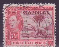 Gambie Gambia 1 1/2p Elephant with Telegraph cancel