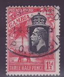 Gambie Gambia 1 1/2 d Elephant with Registered GPO Gambia cancel