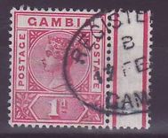 Gambie Gambia 1d Victoria Registered Gambia cancel