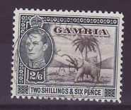 Gambie Gambia 2/6s  Elephant ERROR Bathhurst instead of Bathurst cancel RARE