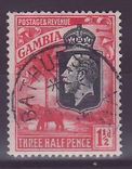Gambie Gambia 1 1/2d Elephant Bathurst cancel