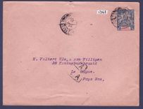 Guinee  Entier Postal 25c avec rare cachet Phamohe et date manuscrite 13 JAN 1902  pour La Hague  Pays-Bas  RARE
