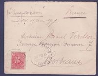 Guinee Berger Pulas 10c avec Rare Cachet Telegraphique Telegraphes Labe 19 DEC 06  pour Bordeaux  France