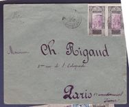Guinee Lettre avec paire 25c obl 26 MARS 29 pour Paris