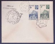 Lettre Guinee Petain avec cachet maritime Croiseur Georges Leygues 8 5 43