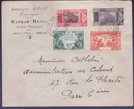 Lettre Guinee Gue de Kitim + Exposition colonaile donc valeur rouge SANS Surcharge  belle variété  obl Kankan 21 NOV 31 