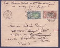 Lettre Guinee 15c +50c Gue de Kitim obl Conakry 12 AOU 30 pour Paris  reexp La Chapelle