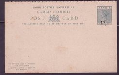 Gambie Gambia 1 1/2d Mint stationary with reply card