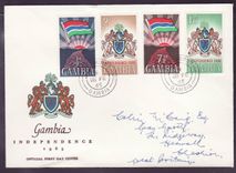 Gambie Gambia FDC with set Independence 1965 to England