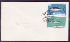 Gambie Gambia Half-Die canc on 1975 cover (Poisson  Fish)