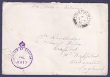 Gambie Gambia Cover with Field Post Office 109 dated 5 JY 42 and Passed by censor canc to Bedford  Worecester  England  