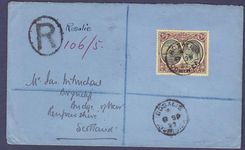 Gambie Gambia Registered Cover with 3s GV stamp canc Cancelled 8 SP 27 to Scotland