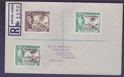 Gambie Gambia Rare Kunta-Aur cover with various Elephant values to Prestbury  Cheshire  England