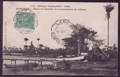 Carte Postale Guinee Berger Pulas avec Rare cachet Telegraphique Labbe 11 MAI 07