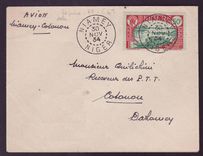 Niger 1er Vol Niamey Cotonou cad 30 NOV 34 pour Cotonou Rare