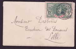 Guinee Gouvereur Ballay 5c cad Boke Seul sur lettre pour Lille  France