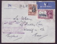 Gambia Gambie Cover with 1s Jubilee +1d Elephant stamp and Air Mail cachet to Westcliff on Sea  England