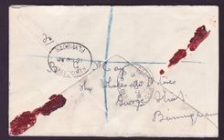 Gambia Gambie Registered mail with 3d Elephant stamp candc NO 28 and 3d Postage Due affixed  to Birmingham  England