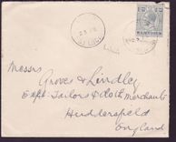 Cover St Lucia Lucie franked with 2 d GV issue with rare Laborie canc FE 34