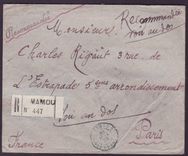 Guinee Lettre avec valeurs au dos Gue de Kitim aff multi colore cad 1930 pour Paris  France