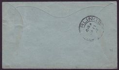 Gambia Gambie 1/2 + 1p Victoria adhesives with Received Gambia JA 02 cds to Stirling England