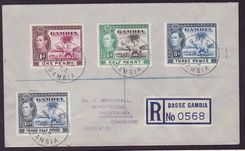 Gambia Gambie BASSE (small office) on cover with Elephant issues to Prestbury  England  AP 52 cds