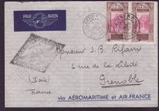 Guinee Lettre avec 1er Vol MARS 37 cad Conakry pour Grenoble  France