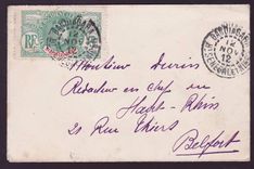 Haut Senegal & Niger Lettre avec Ballay 5c  et cachet rare Bandiagara NO 12  pour Belfort  Allemagne
