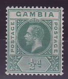 Gambia Gambie 1/2d green GV u//m ** with VARIETY SPLIT A Superb SG 86c