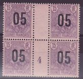 Guinee Berger Pulas 15c N°57 Bloc de 4 Millesime 4 ** Sans Charniere