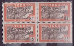Togo n°77 85c Cacaoyer Cacao ** Bloc de 4