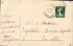 CPA Fantaisie Fleurs Enfant Agneau Paques 