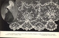 CPA Dentelle Dentelliere Point d'Argentan et d'Alencon reunis Normandie 