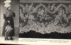 CPA Dentelle Dentelliere Point d'Alencon Ecole dentelliere d'Argentan Normandie 