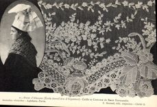 CPA Dentelle Dentelliere Point d'Alencon Ecole dentelliere d'Argentan Normandie 