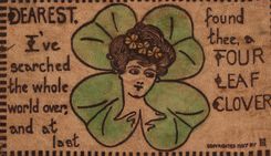 Postal Fantasia Mujer Trébol (tarjeta de cuero) CUMBRE