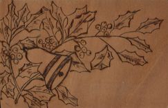 Vintage Postcard Fantasy Holly Bell (chart out of wooden)