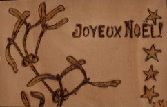 CPA Fantaisie Noel (carte en bois) 
